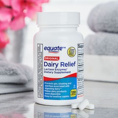 Equate Dairy Relief Caplets Original Support Diarrhea Easy-to-swallow 120 Count