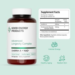 Good Energy Products Urolithin A + NAD+ Advanced Longevity Complex (60 Capsules)