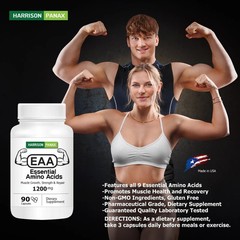 Essential Amino Acids EAA High Potency Muscle Support Capsules | Pack of 2.