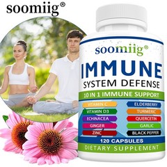 Immune System Defense Support Supplement Vitamin C D3 Capsule Quercetin Turmeric