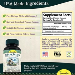 Moringa Vitamins | Best Supplement Capsule Pill Men Women FREE SHIP