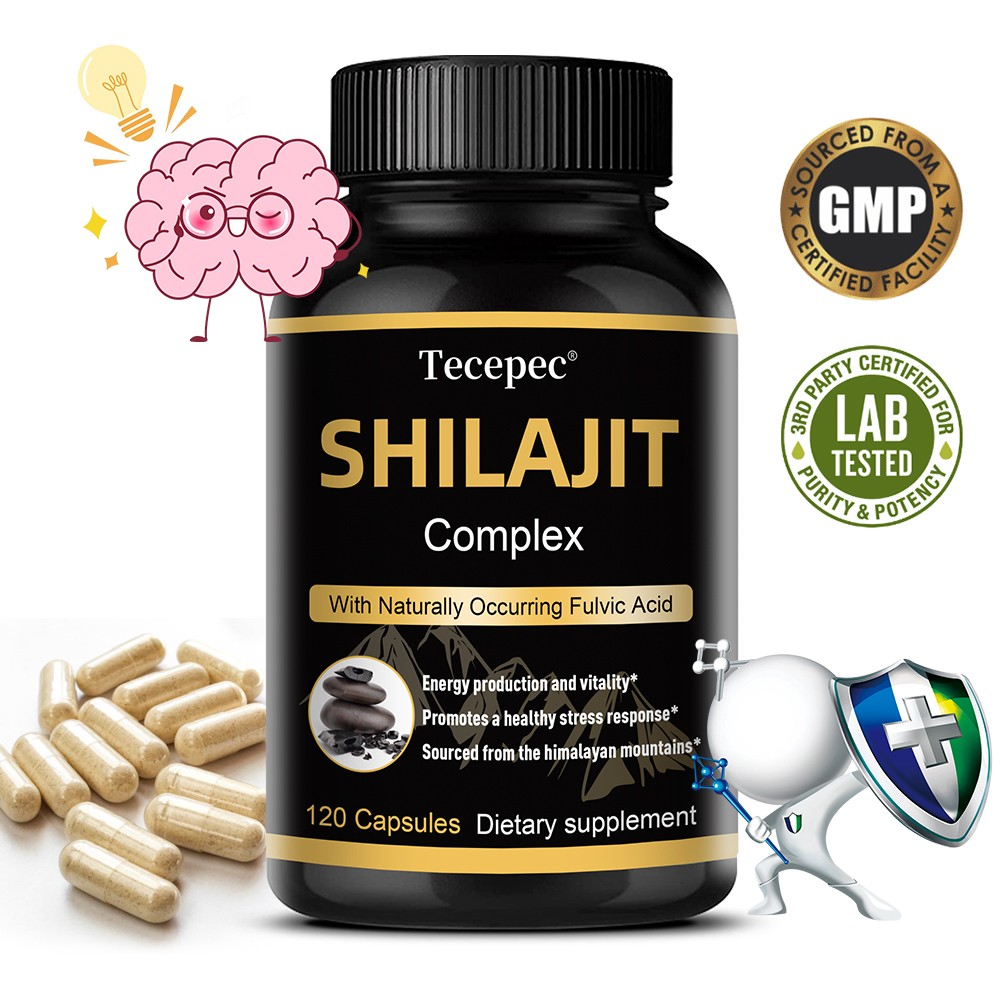 Pure Himalayan Shilajit Complex Endurance Strength w/Ginseng Fulvic Acid 120Caps