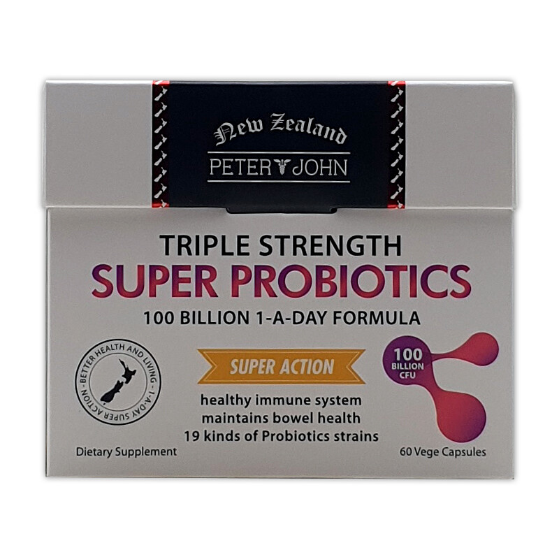 Peter & John New Zealand Super Probiotics 100 BILLION 1-A-DAY FORMULA 60capsules