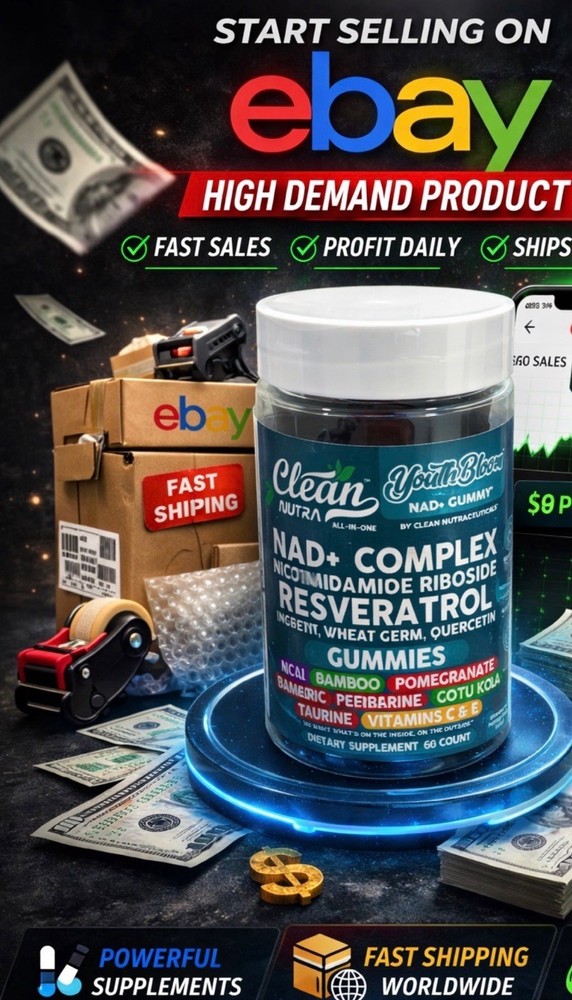 Clean Nutra NAD+ Complex Nicotinamide Riboside Resveratrol Gummies 60 Count