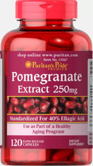 Puritan&rsquo;s Pride Pomegranate Extract 250mg Dietary Supplement – 120 Capsules