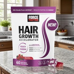 Force Factor Hair Growth Accelerator Soft Chews, Hair Growth Vitamins 4 Women
