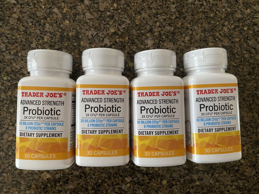 Trader Joe’s Probiotic 30 Billion CFUs Per Capsule Advanced 30 Caps (Lot Of 4)