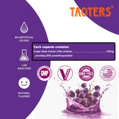 Grape Seed Extract 95% Proanthocyanidins Pure High Quality Antioxidant Capsules