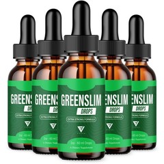(5 Pack) GreenSlim Weight Management Liquid Supplement, Green Slim Drops (10oz)