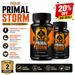 PRMR Primal Storm Maximum Performance Dietary Supplement Pack of 2 x 60 Capsules