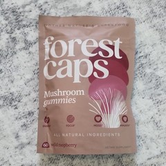 Forest Caps Mushroom Gummies Wild Raspberry 60 Lion&rsquo;s Mane Reishi Cordyceps