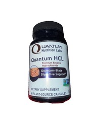 Quantum HCL Digestive Support 90 Plant Source Capsules Bottle Exp 2029 New