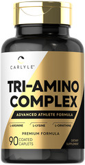 Tri-Amino Complex | 90 Caplets | L-Arginine L-Ornithine L-Lysine | by Carlyle