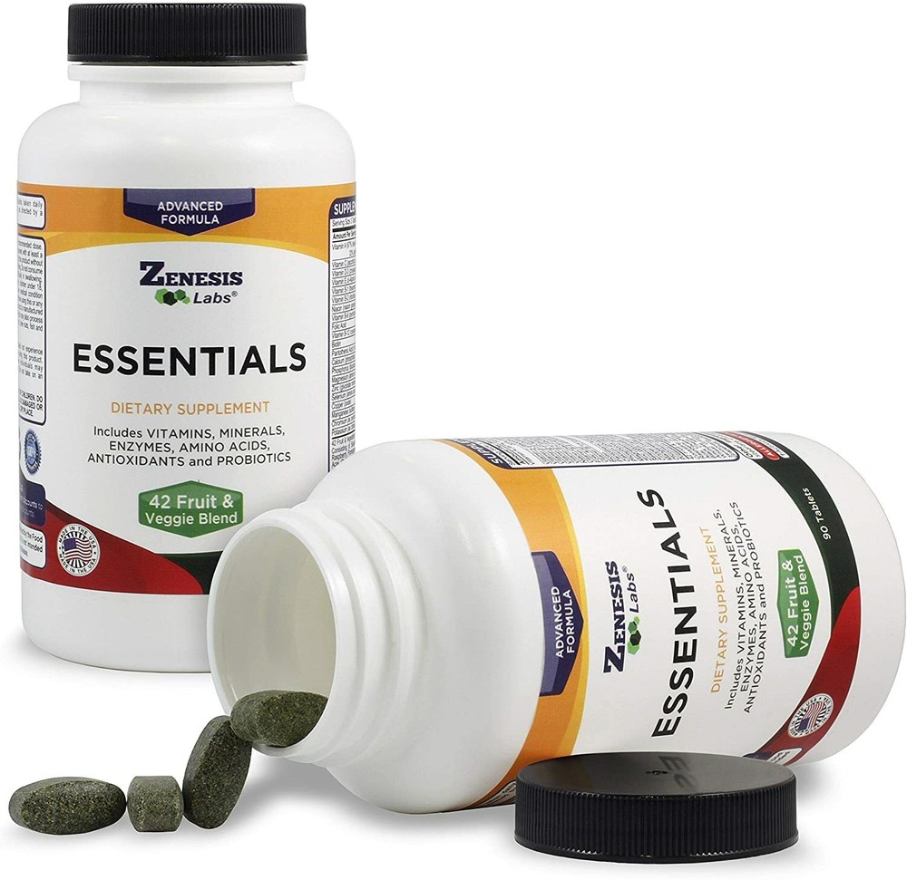 Essentials – 180 tablets (2 bottle set), a Multivitamin w/ Minerals & Enzymes