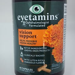 Eyetamins Vision Support with Lutein Rich Marigold Flower, 60 Capsules Exp 02/27