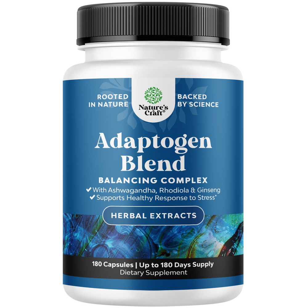 Herbal Adaptogen Mood Support Supplement for Stress & Cortisol Management 180ct