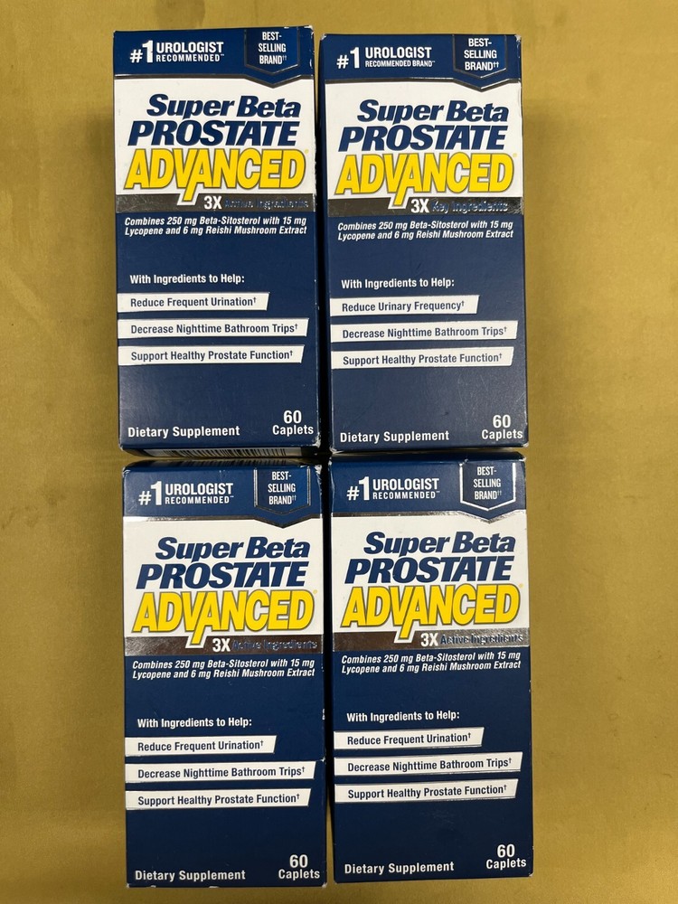4 New Super Beta Prostate Advanced – 60 Caplets Each Box Exp. 11/2025 & 01/2026
