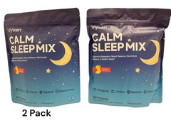 2 Vyven Calm Sleep Mix 20ct Raspberry – Magnesium, Melatonin GABA Sleep Powder