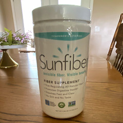 Sunfiber Digestive Support Fiber Supplement Powder for Unisex Adults, 7.4 oz
