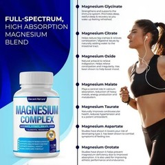 3PCS-Decent Nature Magnesium Complex1000mg-7Elemental Magnesium Capsules
