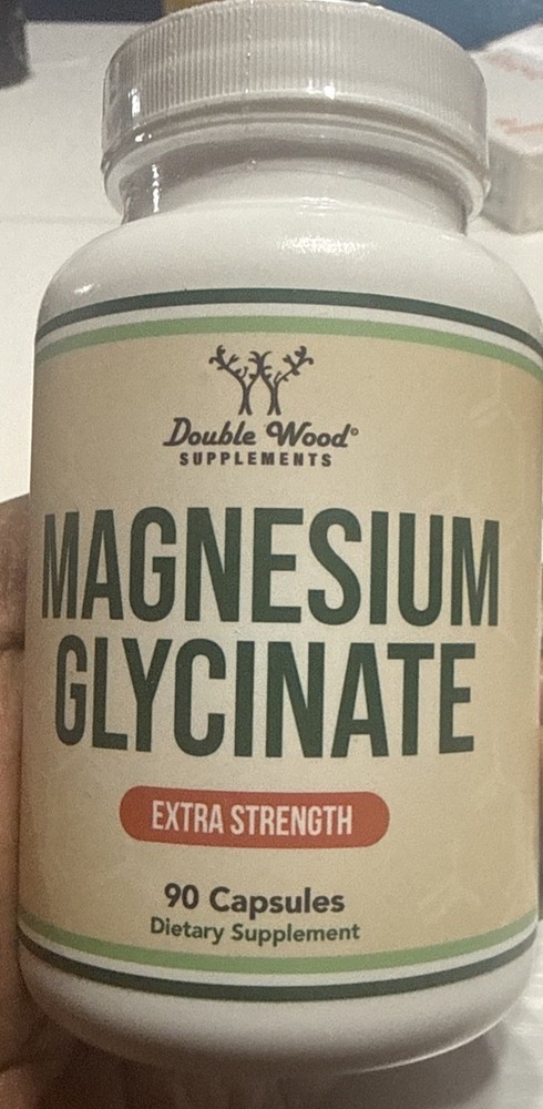 Double Wood Supplements Magnesium Glycinate Extra Strength 90 Capsules – New