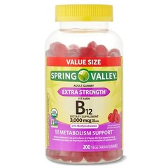 Spring Valley Extra Strength B12 Gummies, 3,000 mcg, 200 Count
