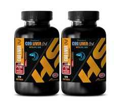 immune system – NORWEGIAN COD LIVER OIL – burn stored fat 240 Softgels 2 Bottles