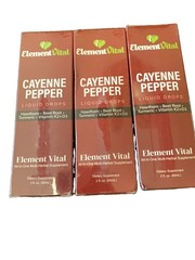 Element Vital Cayenne Pepper Liquid Drops 2 fl oz (60 mL) 3 Boxes