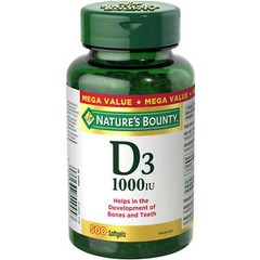 Nature&rsquo;s Bounty Vitamin D3 Pills Development Bones Teeth 1000IU 500 pcs NEW