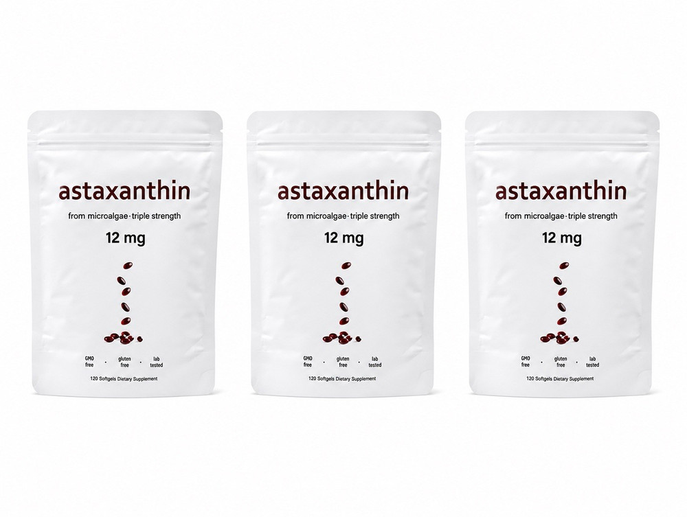 Astaxanthin 12mg Antioxidant Softgels 120 ct GMO/Gluten/Soy Free Lab Tested