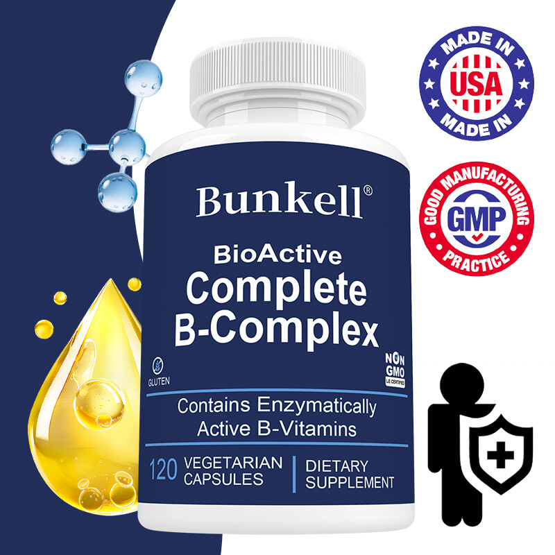 Bioactive Complete B-Complex, Heart, Brain and Nerve Support, Vegan Capsules