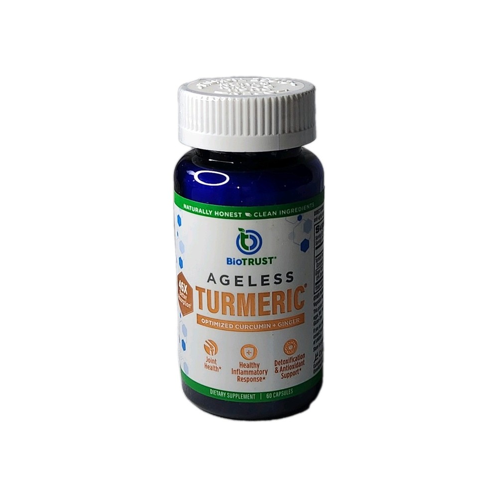 BioTrust Ageless Turmeric Supplement 60 Capsules Exp 12/26