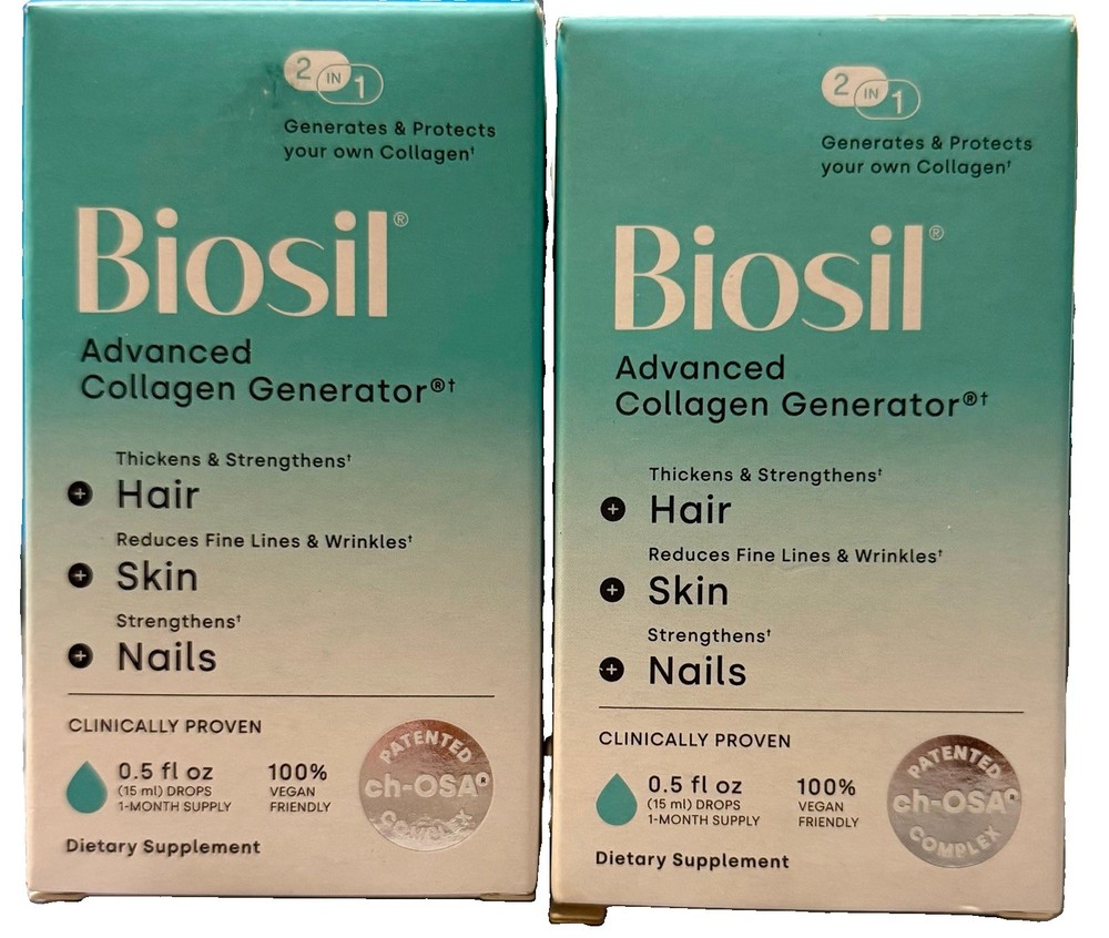 BIOSIL ADVANCED COLLAGEN GENERATOR 1 OZ HAIR SKIN NAILS 12/27 PATENTED CH-OSA