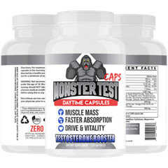 Angry Supplements Monster Test Booster Capsules 120ct + JP Melaton PM Sleep 2pk