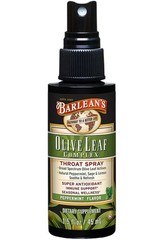 Barlean&rsquo;s Organic Oils Olive Leaf Complex Throat Spray PeppermintEXP:02/26