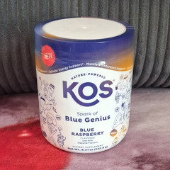 KOS Blue Raspberry Powder Supplement Cellular Energy & Muscle Support 8.21 oz
