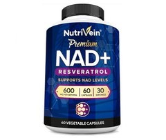 Nutrivein Premium NAD + Resveratrol Supplement 600 mg 30 Servings (60 Capsules)
