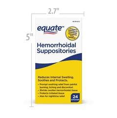 Equate Hemorrhoidal Suppositories 24 Count relief from painful burning itching.+