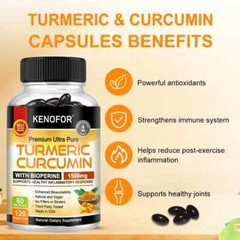 Curcumin Ginger + Black Pepper Joint Pain Maximum Strength 30to120 Capsules