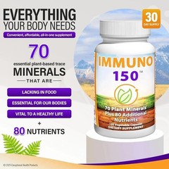 3 Pack Immuno 150, Immune Support Supplement, Packed with 70 Plant Minerals–