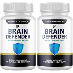 Brain Defender Memory & Brain Support, Cognitive Formula- 2 Bottles Genuine