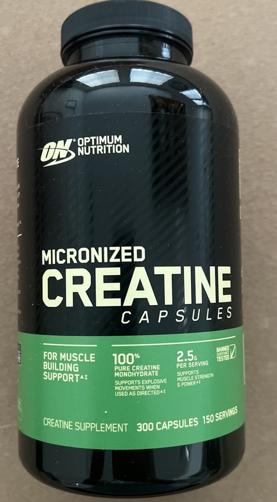New Optimum Nutrition Micronized Creatine Monohydrate, 300 Capsules Exp 01/28 ON