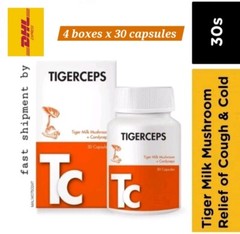 TIGERCEPS ORGANIC TIGER MILK MUSHROOM + CORDYCEPS 4 boxes x 30 CAPSULE -DHL Exp