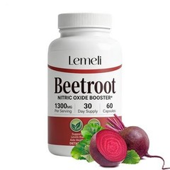 Lemeli Beetroot Capsules, Lemeli Beetroot Extract 1300mg, Pure, Non-GMO 60 Pcs