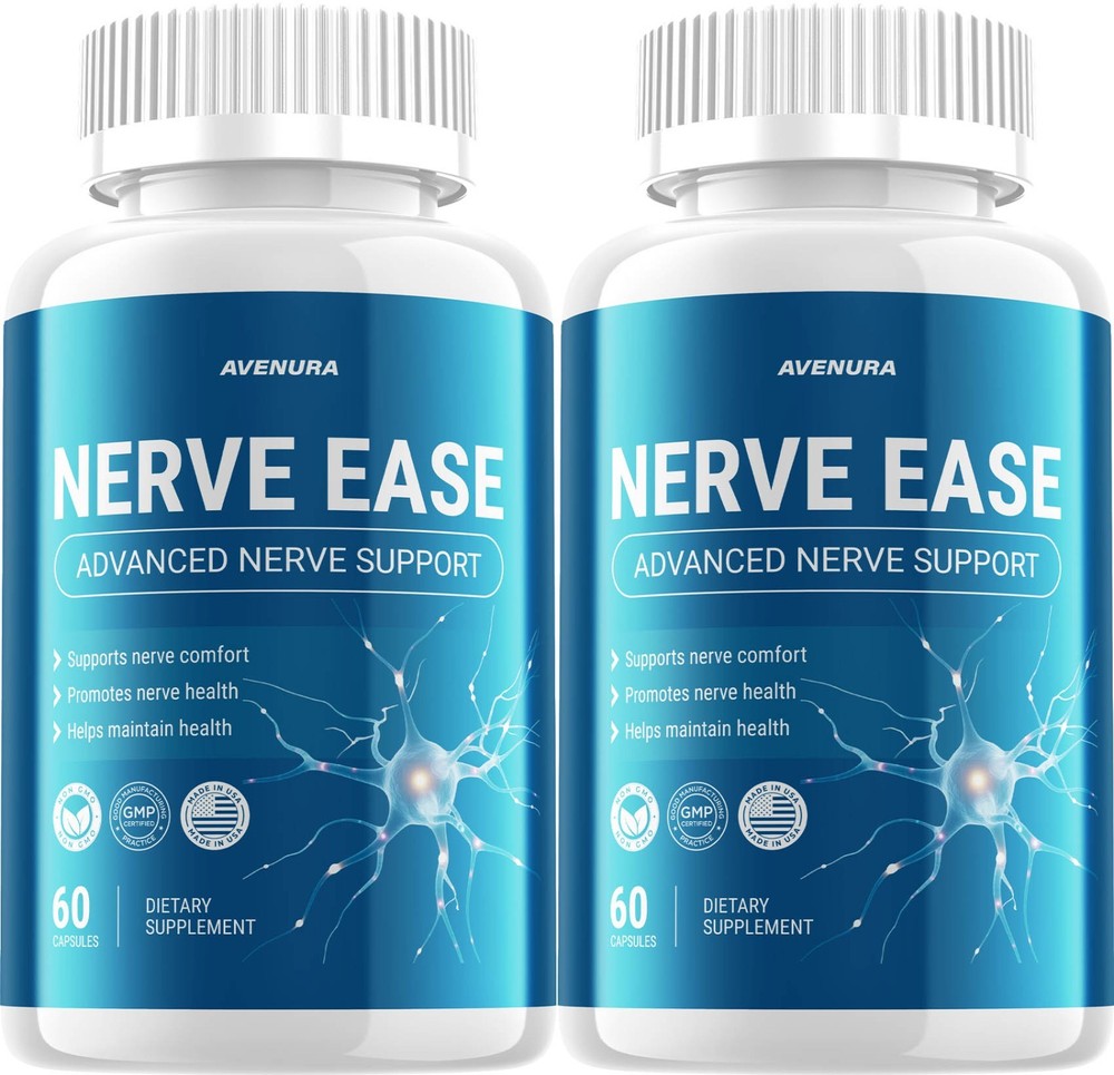 (2 Pack) Nerve Ease Capsules – NerveEase Pills Natural Ingredients Nootropic