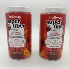 2-Pack Bellway Super Fiber + Fruit Psyllium Raspberry Lemon 18 oz EXP 09/23/2026