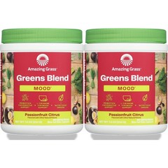 Amazing Grass Greens Blend Mood Passionfruit Citrus Powder Supplement 2 Pack