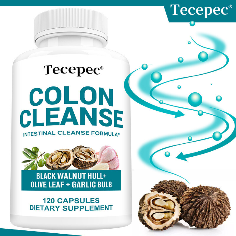 Colon Cleanse – Gut and Colon Support – Black Walnut Hull, Olive Leaf & Garlic
