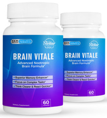 2 Pack Brain Vitale, advanced nootropic brain formula-60 Capsules x2