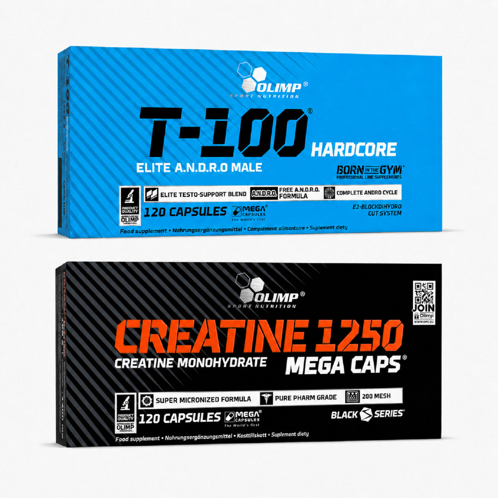 T-100 HARDCORE + CREATINE MONOHYDATE -Testobooster Regeneration Strength Workout
